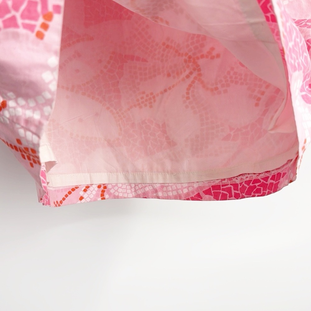 Lilly Pulitzer Vintage White Label Pink Mosaic Floral hibiscus Skirt size 4 - Picture 5 of 10